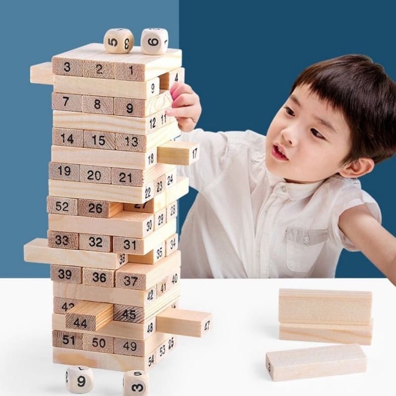 đồ chơi phát triển trí tuệ cho bé 2 tuổi - đồ chơi rút gỗ domino