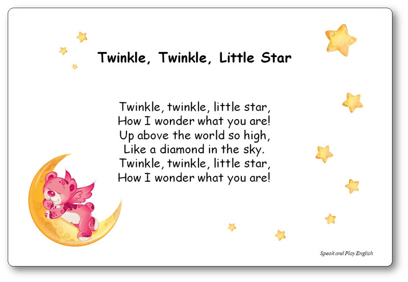 học tiếng anh cho bé qua bài hát Twinkle Twinkle Little Star