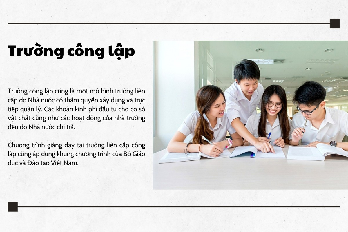 Mô hình trường liên cấp - Trường công lập