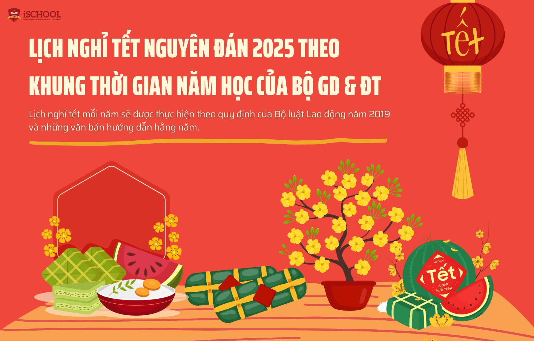 Lịch nghỉ Tết Nguyên đán 2025 theo kế hoạch năm học của Bộ GD & ĐT