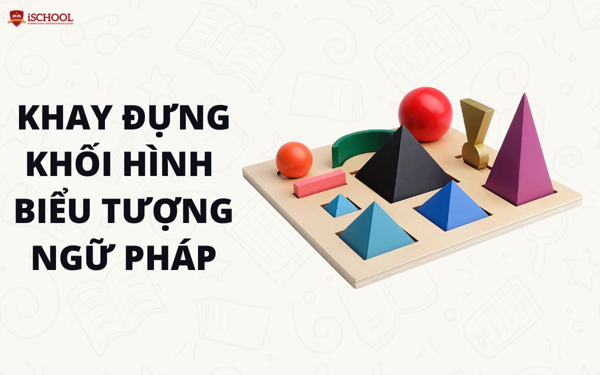 Khay đựng khối hình với biểu tượng ngữ pháp