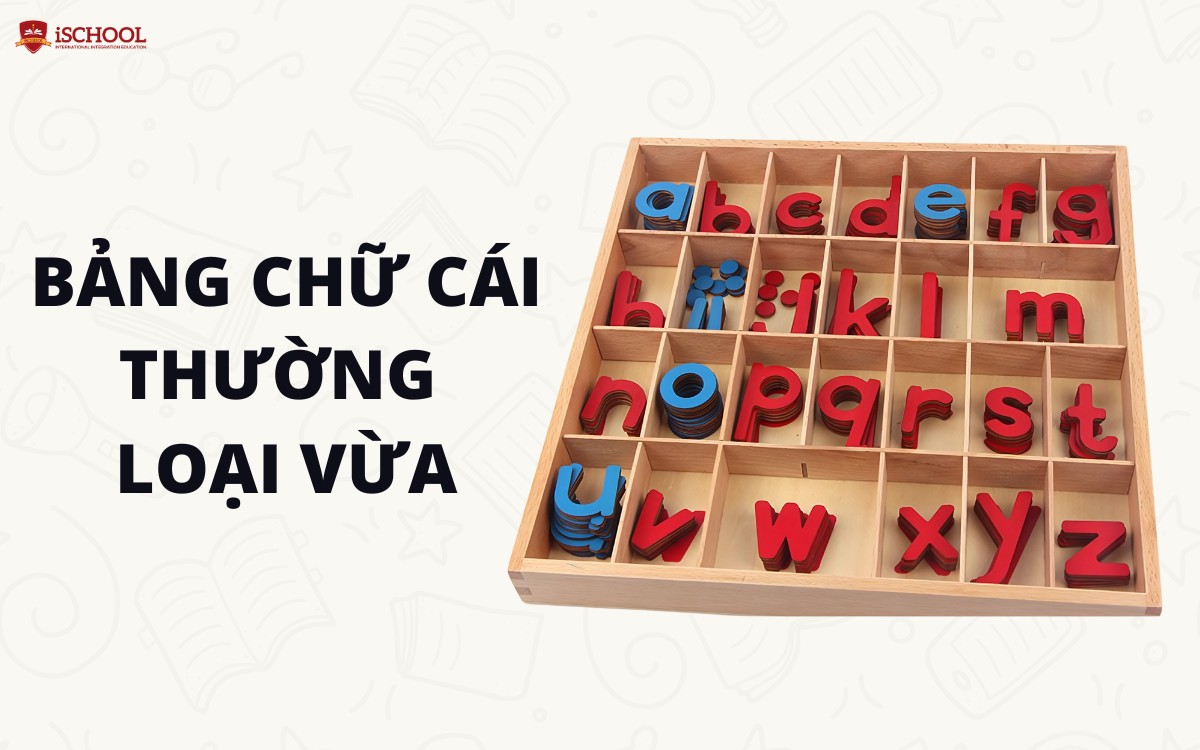 Giáo cụ Montessori - Bảng chữ cái thường loại vừa