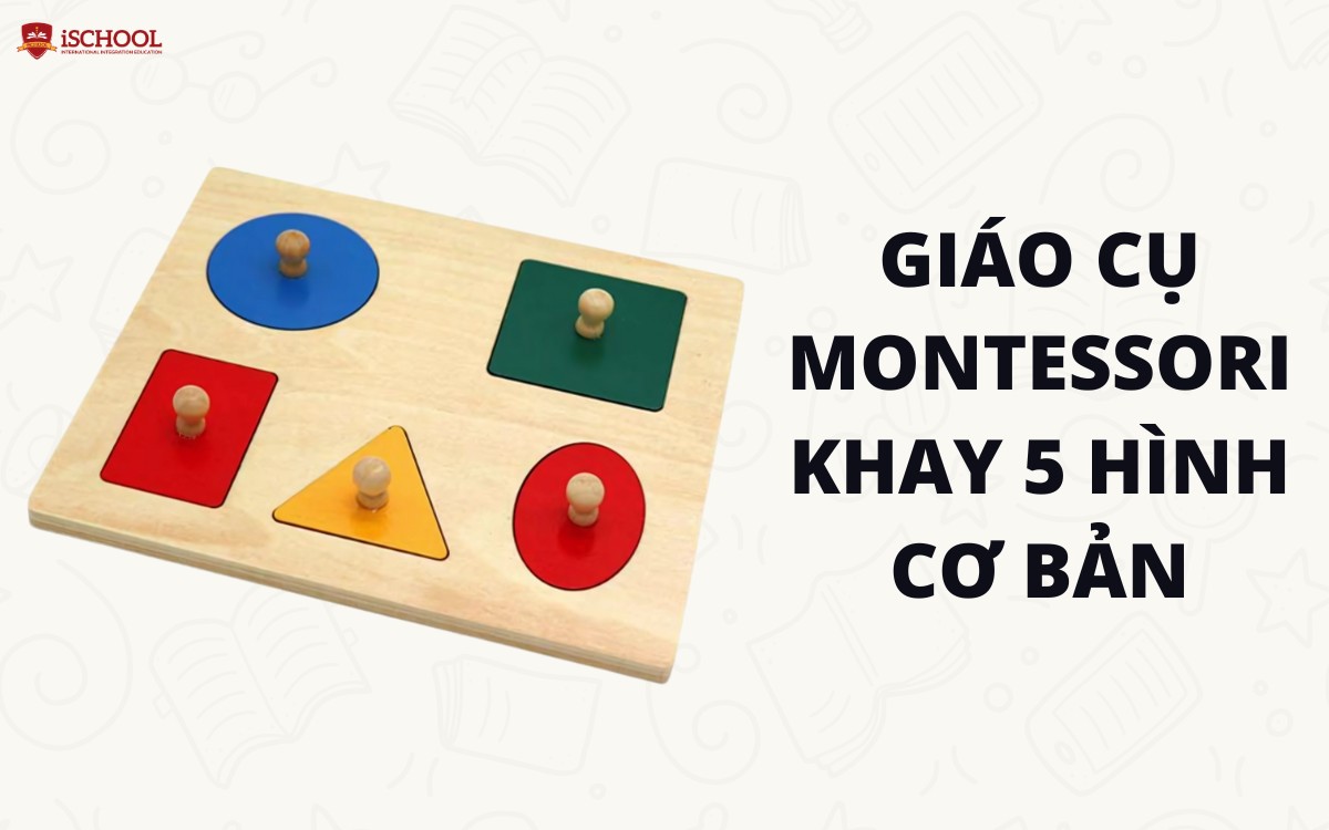 Giáo cụ montessori - Khay 5 hình cơ bản