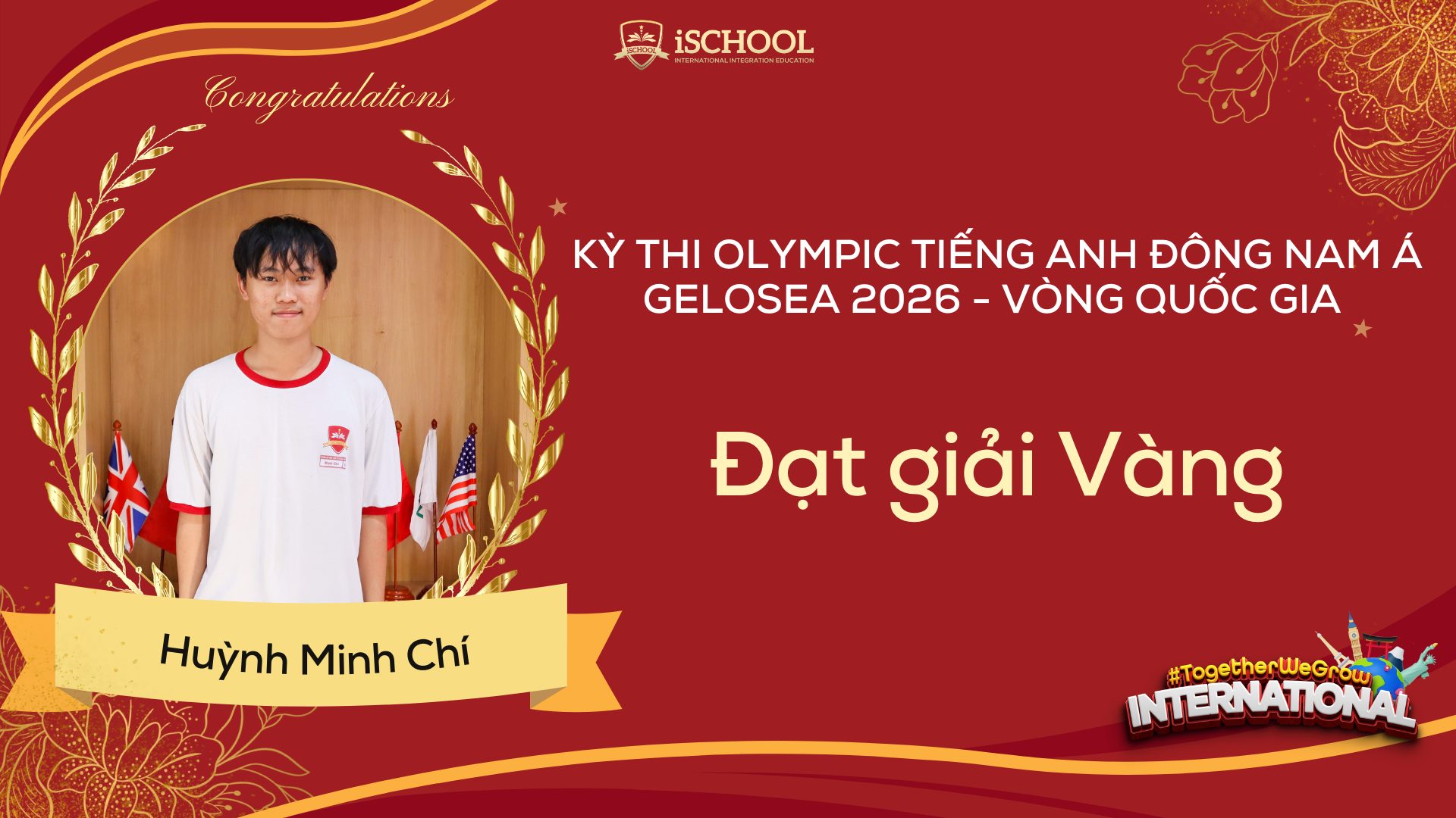 Học sinh iSchool Ninh Thuận đạt Giải Vàng Olympic Tiếng Anh Đông Nam Á