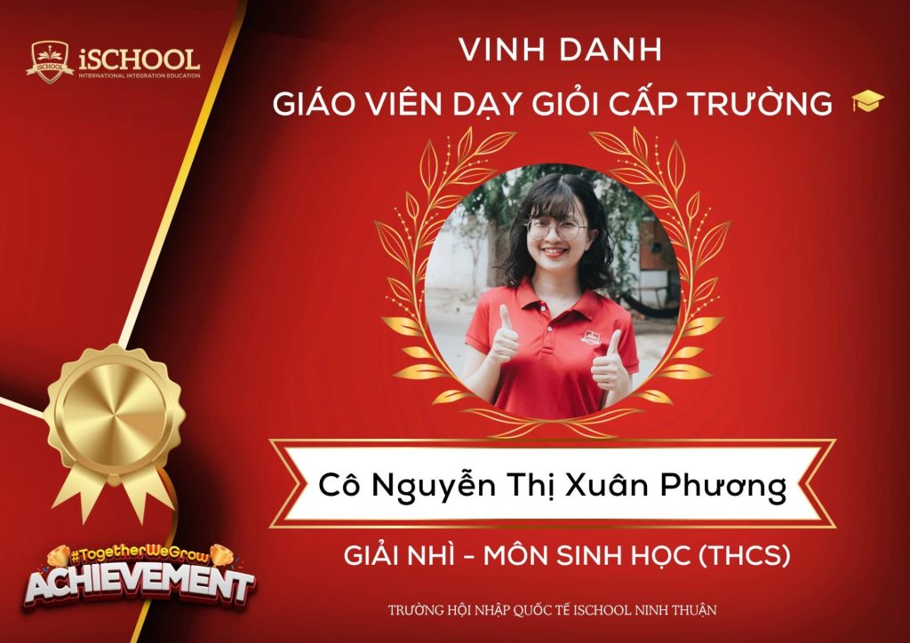 Vinh danh giáo viên đạt danh hiệu Giáo viên dạy giỏi cấp trường tại Trường iSchool Ninh Thuận