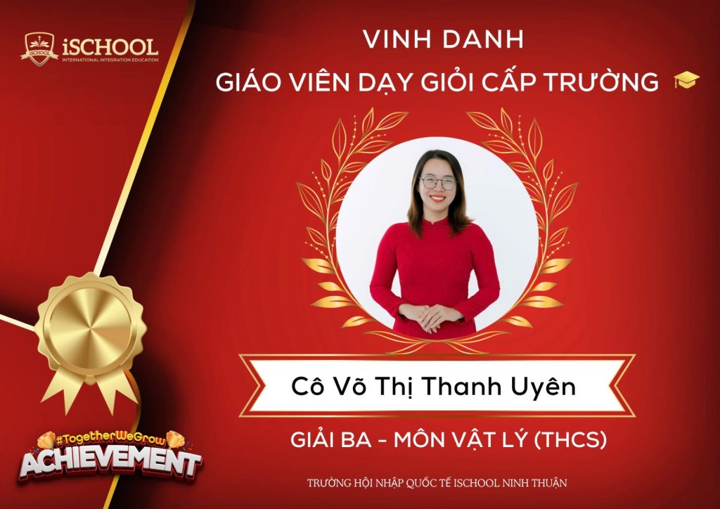Giáo viên iSchool Ninh Thuận được vinh danh trong Hội thi Giáo viên dạy giỏi cấp trường