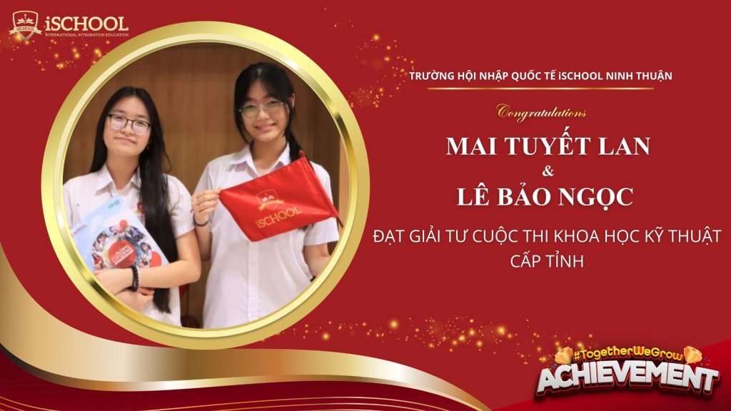 Vinh danh em Mai Tuyết Lan và Lê Bảo Ngọc đạt Giải Tư tại cuộc thi KHKT cấp tỉnh